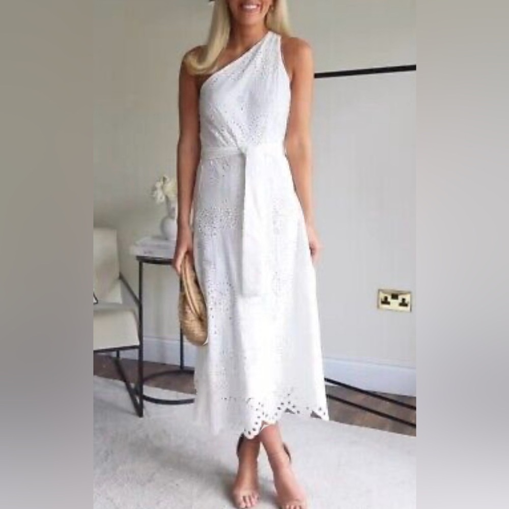 Zara one shoulder midi dress